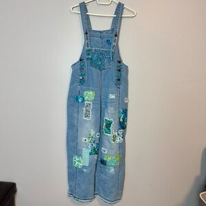 Vintage Patchwork Upcycled Distressed Denim/Jean Overalls